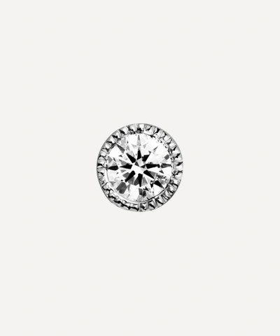 Maria Tash 18ct 2.5mm Scalloped Set Diamond Single Threaded Stud Earring In White Gold