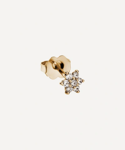 Maria Tash 18ct 4.5mm Diamond Flower Single Stud Earring In Gold