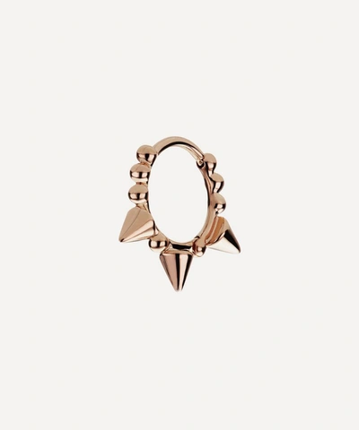 Maria Tash 8mm Triple Spike Granulated Hoop Earring In Rose Gold
