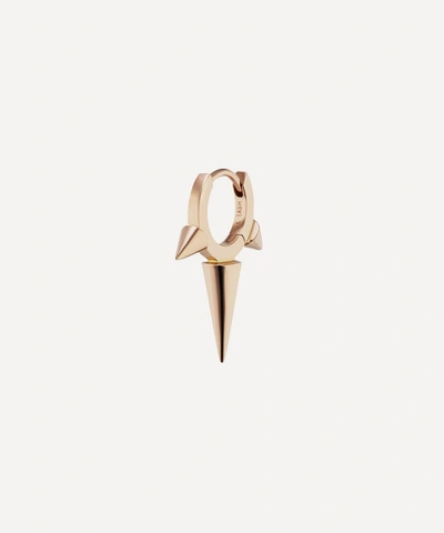 Maria Tash 14ct 6.5mm Triple Long Spike Single Hoop Earring In Rose Gold