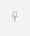 Maria Tash 14ct 6.5mm Triple Long Spike Single Hoop Earring In White Gold