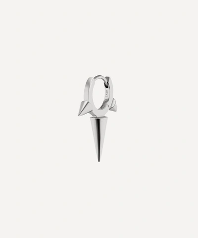 Maria Tash 14ct 6.5mm Triple Long Spike Single Hoop Earring In White Gold
