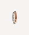 Maria Tash 18ct 9.5mm Invisible Set Baguette Diamond Eternity Single Hoop Earring In Rose Gold