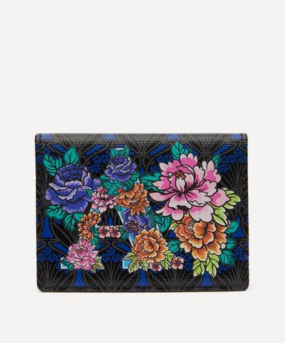 Liberty Alphabet Travel Card Holder In A Print In Blue
