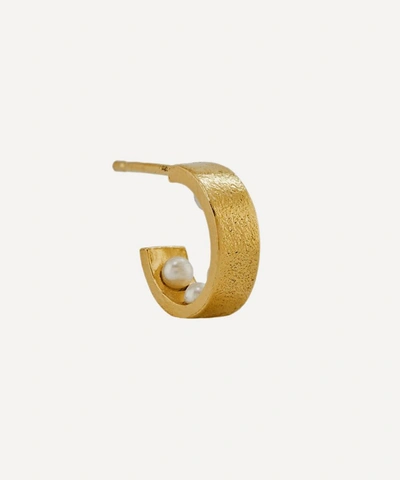 Alex Monroe X Raven Smith Gold-plated Kruez Hidden Pearls Hoop Earring