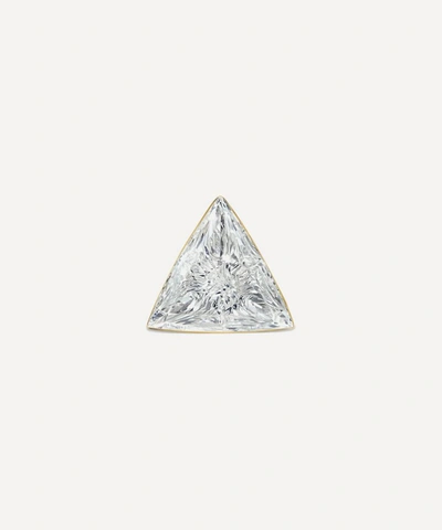 Maria Tash 18ct 3mm Invisible Set Triangle Diamond Single Threaded Stud Earring In Gold