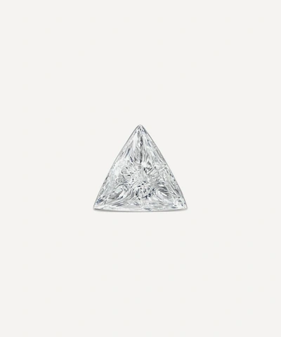Maria Tash 18ct 3mm Invisible Set Triangle Diamond Single Threaded Stud Earring In White Gold