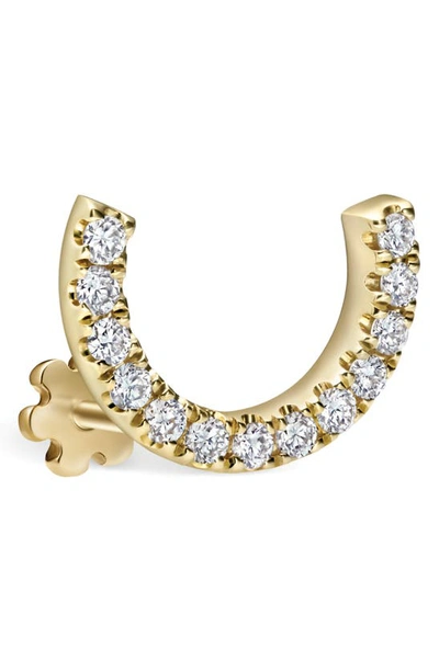 Maria Tash 6.5mm Prong Set Diamond Demi Eternity Threaded Stud Earring In Gold