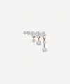 Maria Tash 18ct 11mm Crescendo Bar Invisible Set Diamond Single Stud Earring Left In Rose Gold
