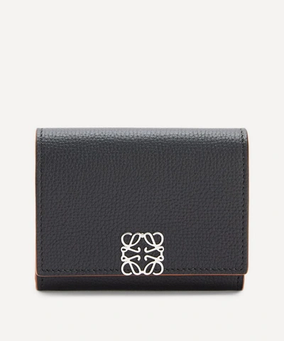 Loewe Anagram Square Leather Coin Card Holder In Black