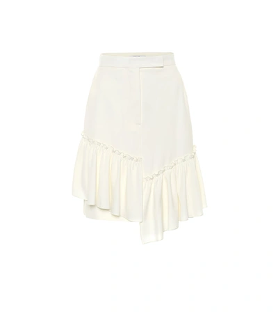 Max Mara Acca Mini Skirt With Ruffles In White