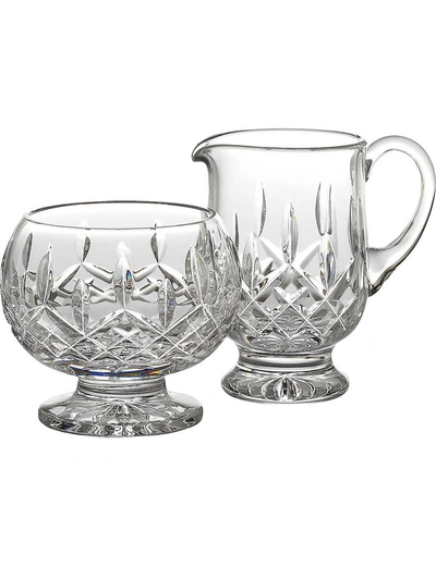 Waterford Lismore Crystal Sugar And Cream Servers In Clear