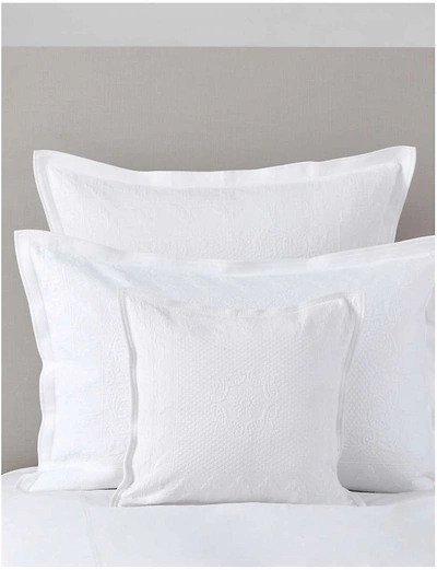 The White Company Etienne Small Square Cushion Cover In White