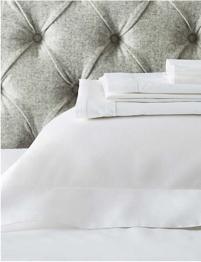 The White Company Row Cord Egyptian-cotton Double Duvet Cover 200x200cm In White