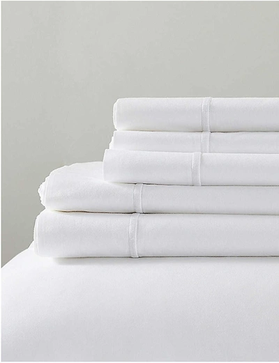 The White Company Savoy Double Fitted Sheet In White