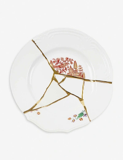 Seletti Kintsugi N1 Porcelain And 24ct Gold Dinner Plate 27cm