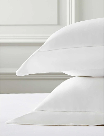 The White Company Connaught Cotton Silk Pillowcase 50x75cm In Chalk