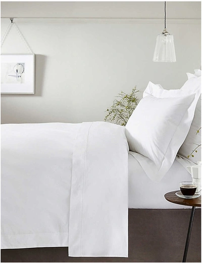 The White Company Savoy Cotton King Size Duvet Cover 225x220cm In White