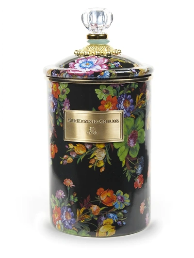 Mackenzie-childs Flower Market Floral-print Enamel Canister 21cm 1 Size In White