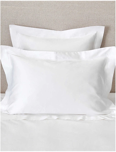 The White Company Symons Double-row Cord Cotton Square Oxford Pillowcase 65cm In White