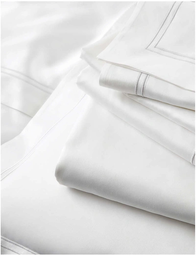 The White Company White Symons Double-row Cord Egyptian Cotton Flat Sheet Emperor Size 320x290cm Emperor In White