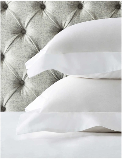 The White Company Row Cord Egyptian-cotton Cot Bed Pillowcase 70cm X 140cm In White