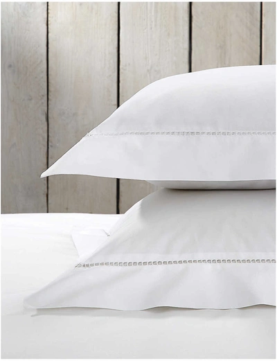 The White Company Santorini Cotton Oxford Pillowcase 65cm X 65cm In White