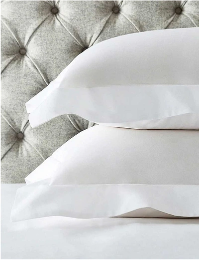 The White Company Row Cord Egyptian-cotton Housewife Standard Pillowcase 75x50cm In White