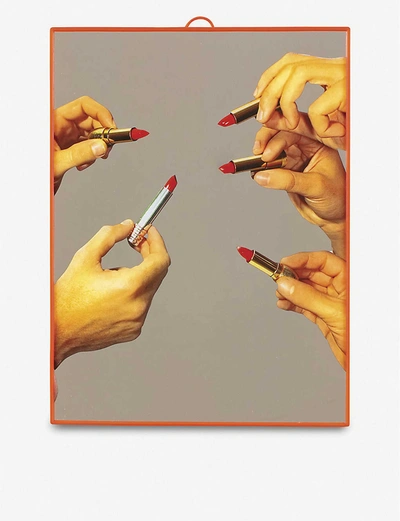 Seletti Toiletpaper Lipstick-print Glass Mirror 30cm