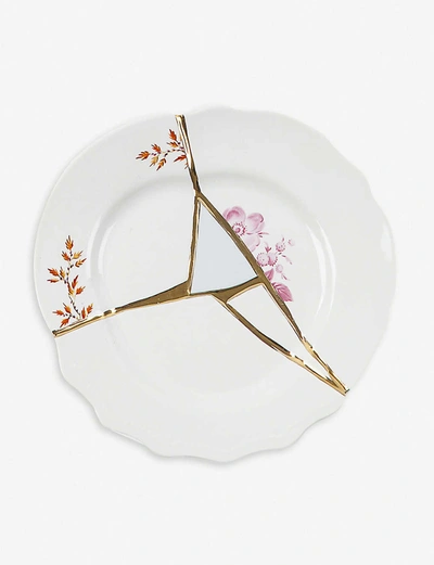 Seletti Kintsugi N1 Porcelain And 24ct Gold Fruit Plate 21cm