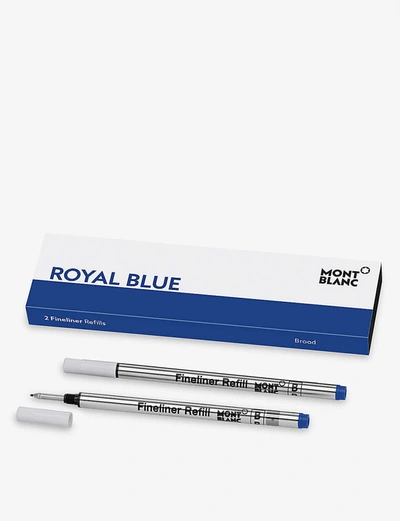 Montblanc Royal Blue Broad Fineliner Pen Refills Set Of Two