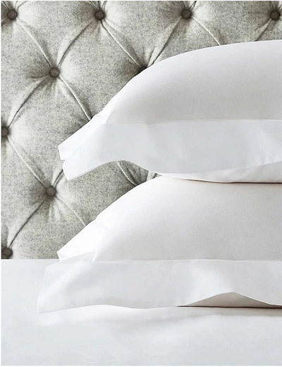 The White Company Row Cord Egyptian-cotton Standard Pillowcase 75x50cm In White