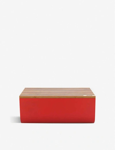 Alessi Mattina Steel And Epoxy Resin Breadbox In Red