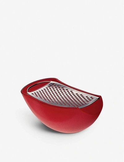 Alessi Red Parmenide Grater With Cheese Cellar