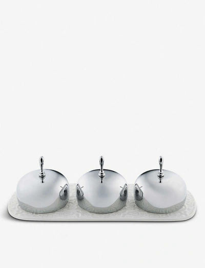 Alessi Dressed Porcelain And Stainless Steel Jam Tray In Nocolor