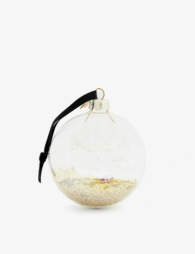 Christmas Selfridges Sequin-filled Glass  Bauble In Gold