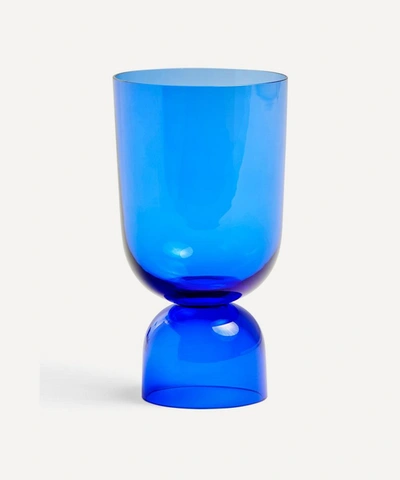 Hay Bottoms Up Glass Vase 21.5cm In Blue