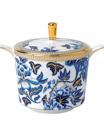 Wedgwood Hibiscus Covered Sugar Box In White