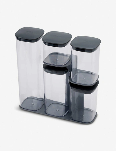Joseph Joseph Podium Storage Containers With Stand Set Of Five In Grey