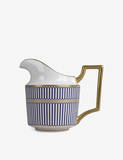 Wedgwood Anthemion Bone China Cream Jug 200ml In Blue