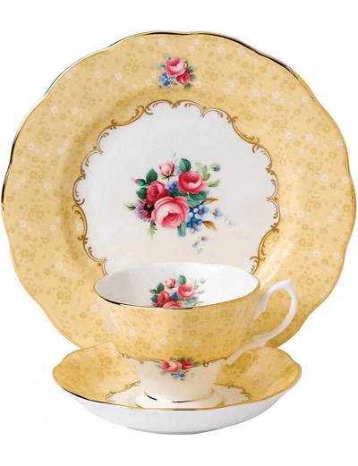 Royal Albert 100 Years Bouqet Teacup And Saucer 3pc Set