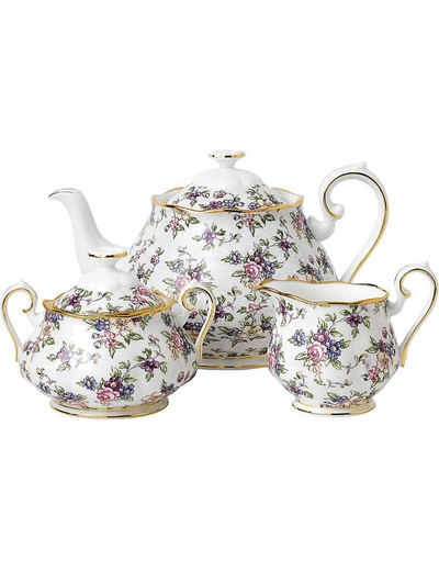 Royal Albert 100 Years English Chintz 3-piece Teapot Set (1940)