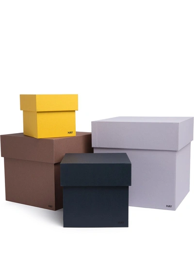 Hay Box Box Cardboard Storage Boxes Set Of Four In Grey