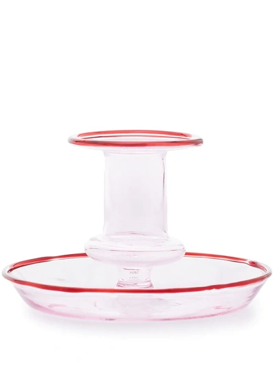 Hay Flare Glass Candle Holder 11cm In Pink