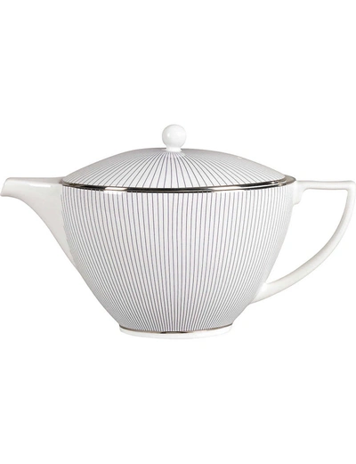 Jasper Conran Wedgwood Jasper Conran @ Wedgwood White Pinstripe Bone-china Teapot 1.2l