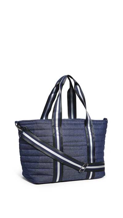 Think Royln Junior Wingman Metallic Quilted Tote In Blue