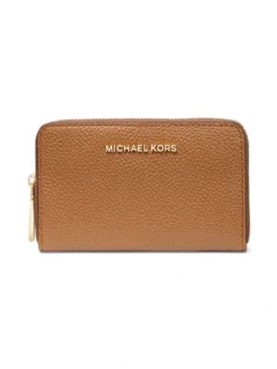 Michael Michael Kors Women's Small Jet Set Leather Card Case In Acorn