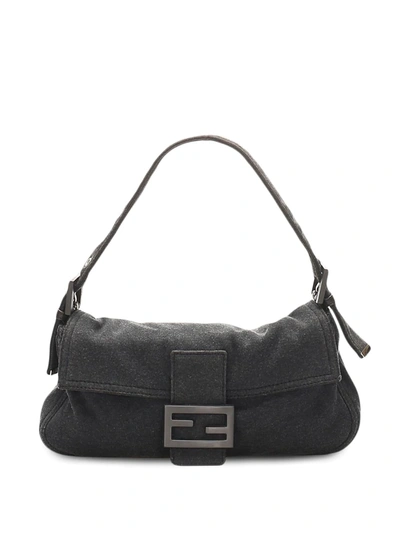 Pre-owned Fendi  Mamma Baguette Shoulder Bag In Grey