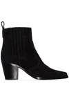 Ganni Western-style Ankle Boots In Black