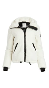 Sam Bailey Hooded Fleece Puffer Coat In Beige